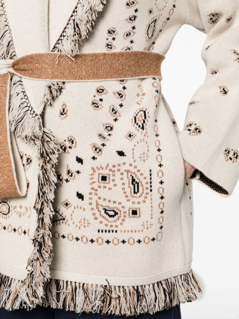 Affordable Women cardigan paisley-jacquard frayed Alanui 0328
